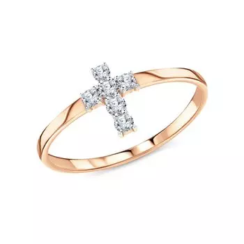 Золотое кольцо с фианитами