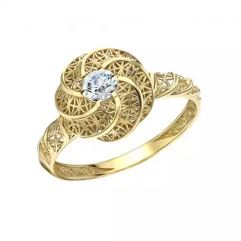 Золотое кольцо с фианитами