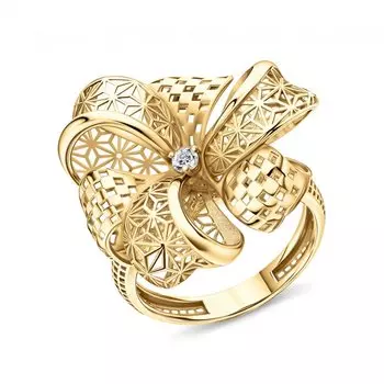 Золотое кольцо с фианитами