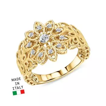 Золотое кольцо с фианитами