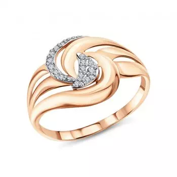 Золотое кольцо с фианитами