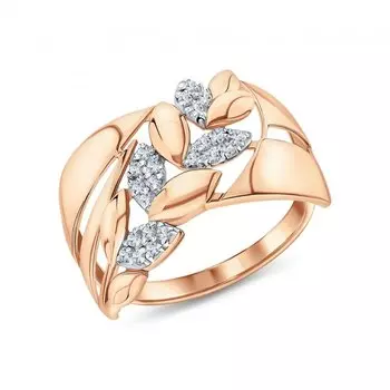 Золотое кольцо с фианитами