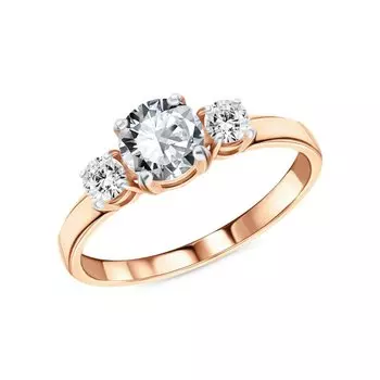 Золотое кольцо с фианитами