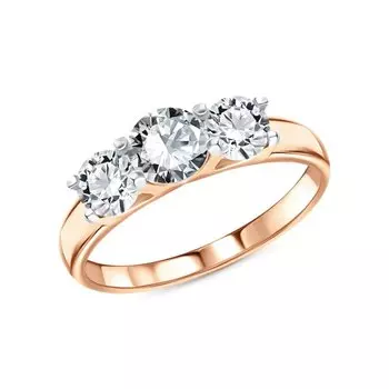 Золотое кольцо с фианитами