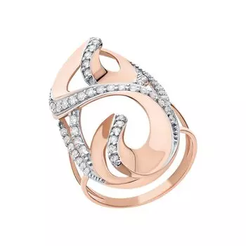 Золотое кольцо с фианитами