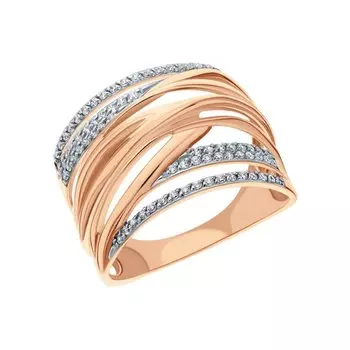 Золотое кольцо с фианитами