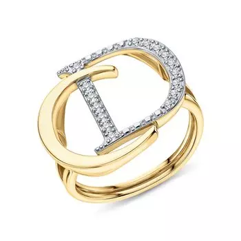 Золотое кольцо с фианитами