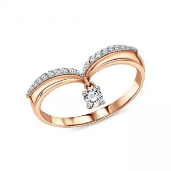 Золотое кольцо с фианитами