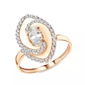 Золотое кольцо с фианитами