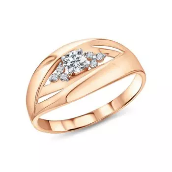 Золотое кольцо с фианитами