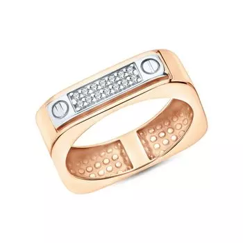 Золотое кольцо с фианитами