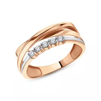 Золотое кольцо с фианитами