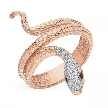 Золотое кольцо с фианитами