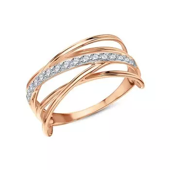 Золотое кольцо с фианитами