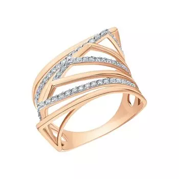 Золотое кольцо с фианитами