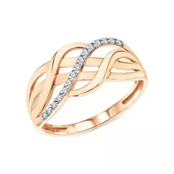 Золотое кольцо с фианитами