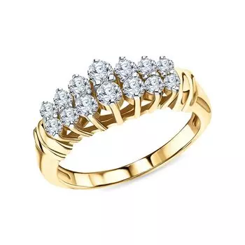 Золотое кольцо с фианитами