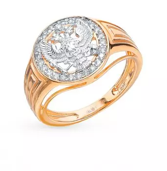 Золотое кольцо с фианитами