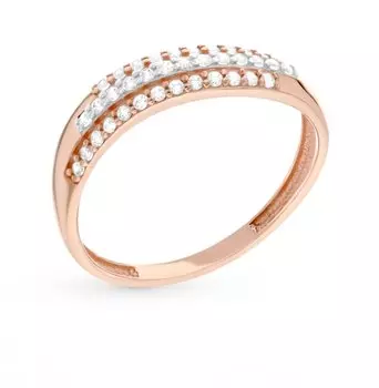 Золотое кольцо с фианитами