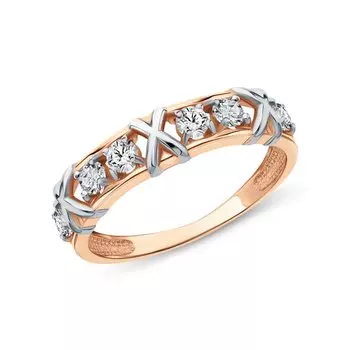 Золотое кольцо с фианитами