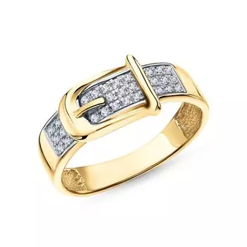 Золотое кольцо с фианитами