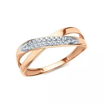 Золотое кольцо с фианитами