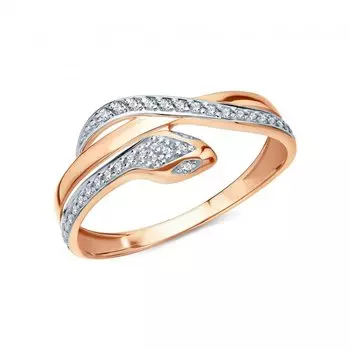 Золотое кольцо с фианитами