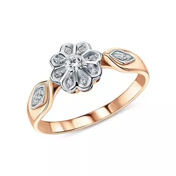 Золотое кольцо с фианитами