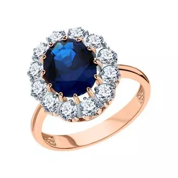 Золотое кольцо с фианитами