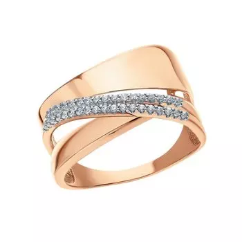 Золотое кольцо с фианитами