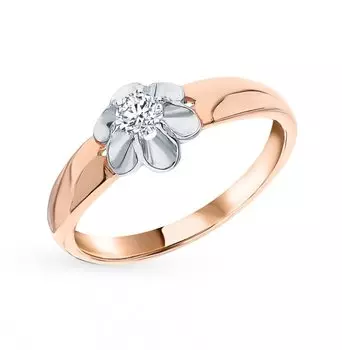 Золотое кольцо с фианитами