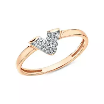 Золотое кольцо с фианитами