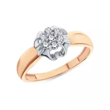 Золотое кольцо с фианитами