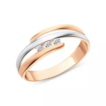 Золотое кольцо с фианитами