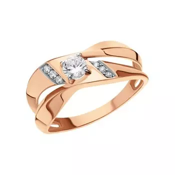 Золотое кольцо с фианитами