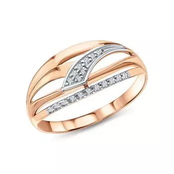 Золотое кольцо с фианитами