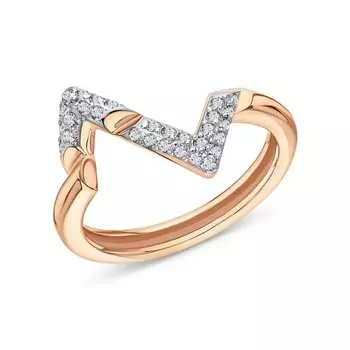 Золотое кольцо с фианитами