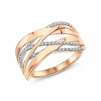 Золотое кольцо с фианитами