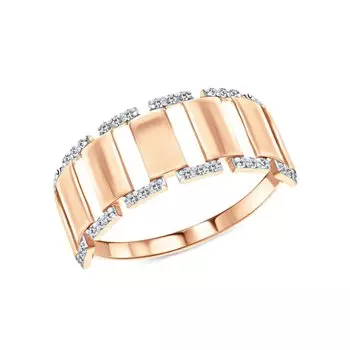 Золотое кольцо с фианитами