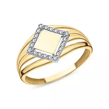 Золотое кольцо с фианитами