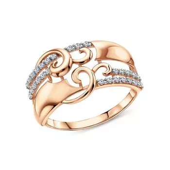 Золотое кольцо с фианитами