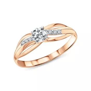 Золотое кольцо с фианитами