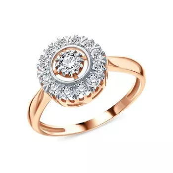 Золотое кольцо с фианитами