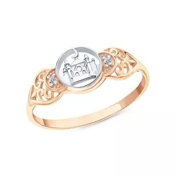 Золотое кольцо с фианитами