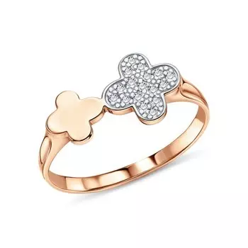 Золотое кольцо с фианитами