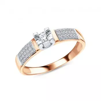 Золотое кольцо с фианитами