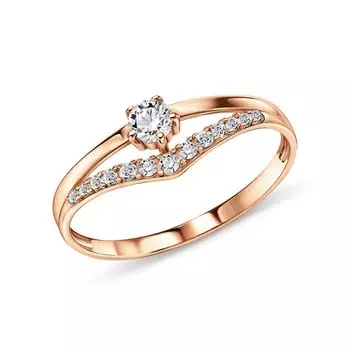 Золотое кольцо с фианитами