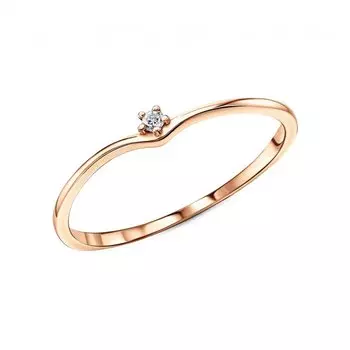 Золотое кольцо с фианитами