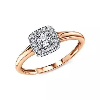 Золотое кольцо с фианитами