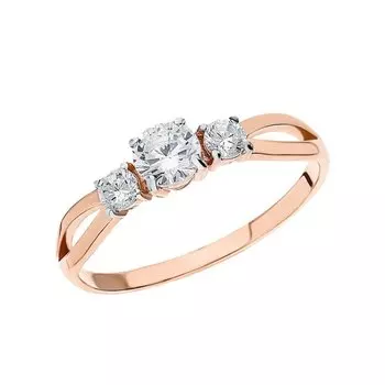 Золотое кольцо с фианитами